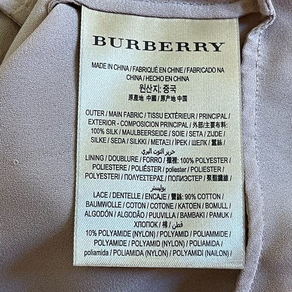 NWT $2,500 Burberry Silk Tan Long Sleeve Gown EU 36, US 02, Fits (2-4) 100 %Silk - Picture 16 of 17
